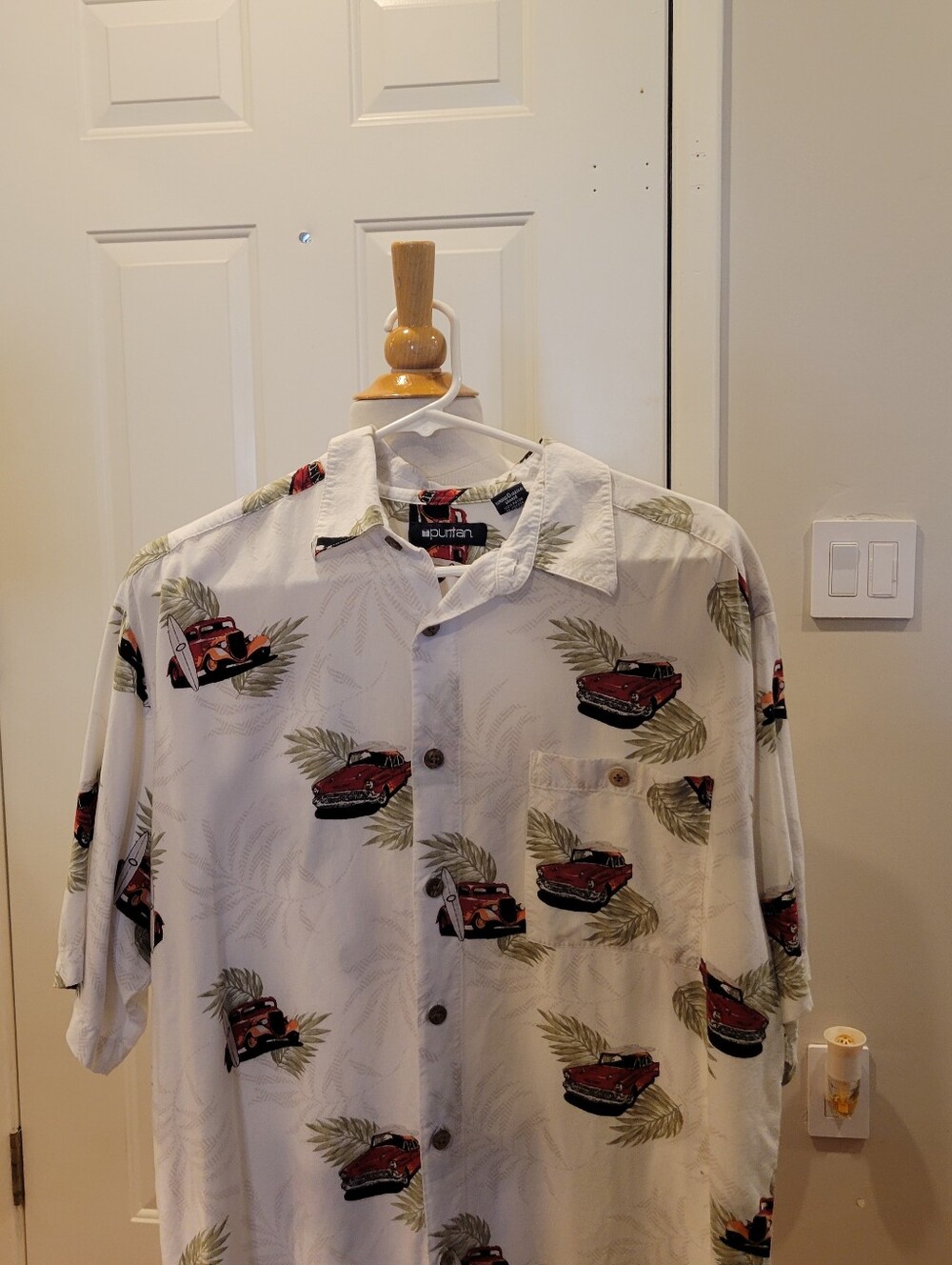 🛻EUC~PURITAN Men's Classic Car Hawaiian Button Down Shirt